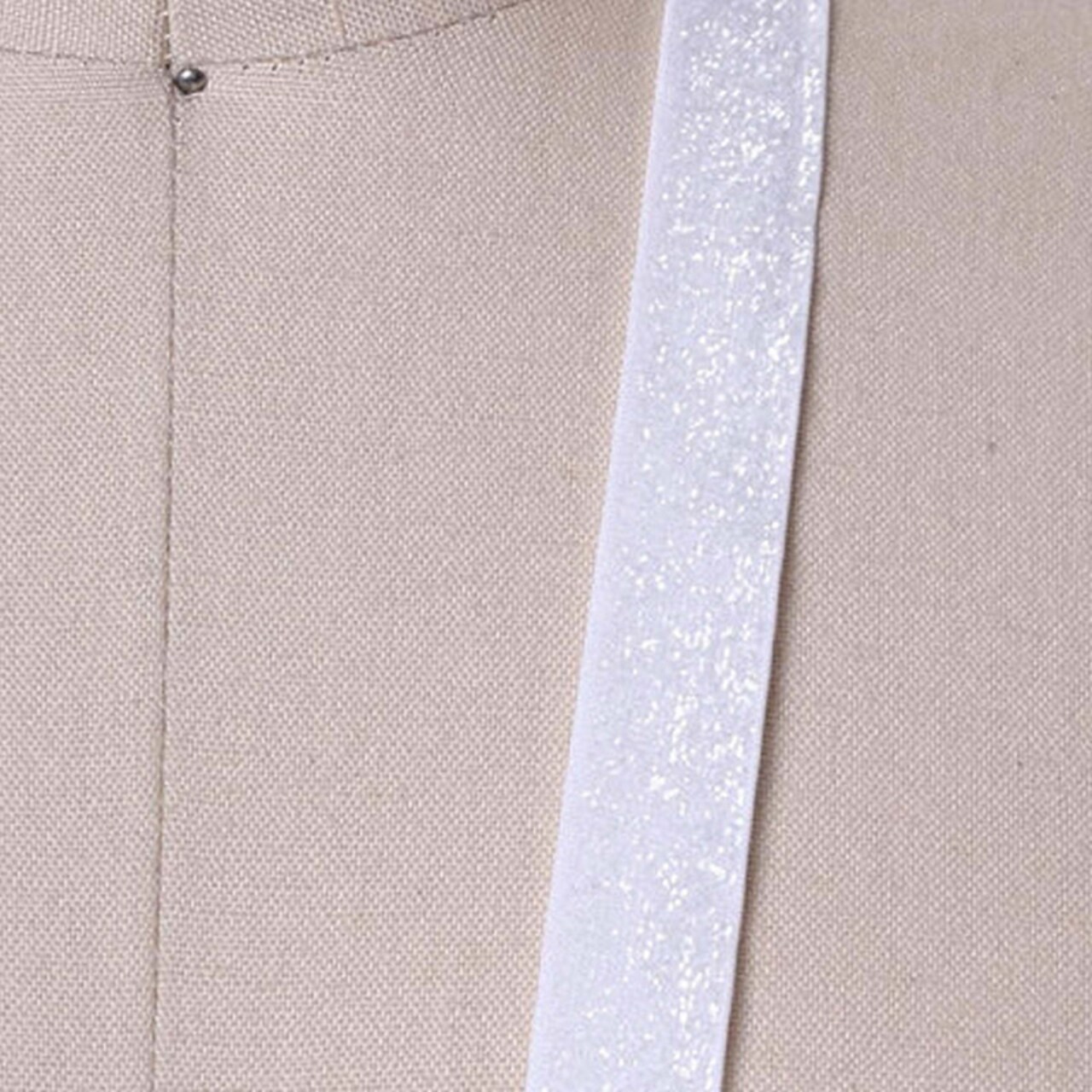 2 Yards Optic White Glitter Elastic Trim 5/8" Stretch for Crafts & Headbands